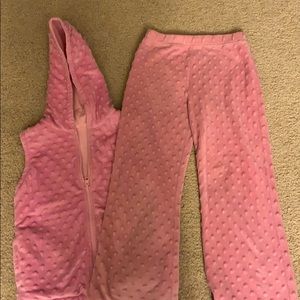 Adorable Pink Minke hooded vest and pants